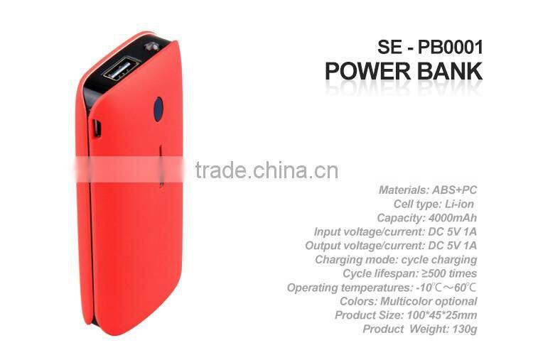 Colorful 4000mAh Portable Charger External Battery Pack Power Bank for Smartphones and Tablets