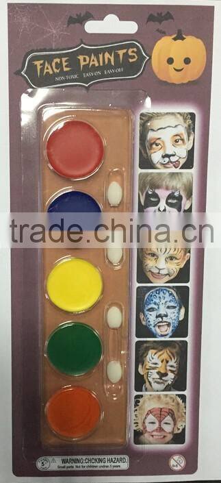 6 colors football fans face paint with brush
