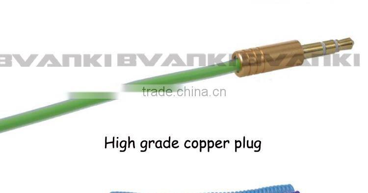Spring Cable with UL approval Made in China new design coiled flexible spring cable Cheap price 3.5mm to 3.5mm jack audio cable