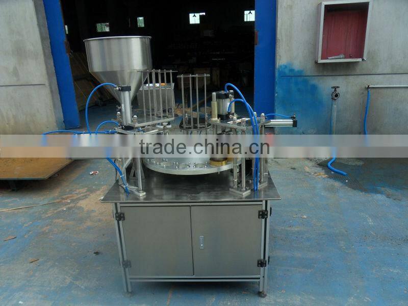 cheap automated powder plastic cups filling sealing machine