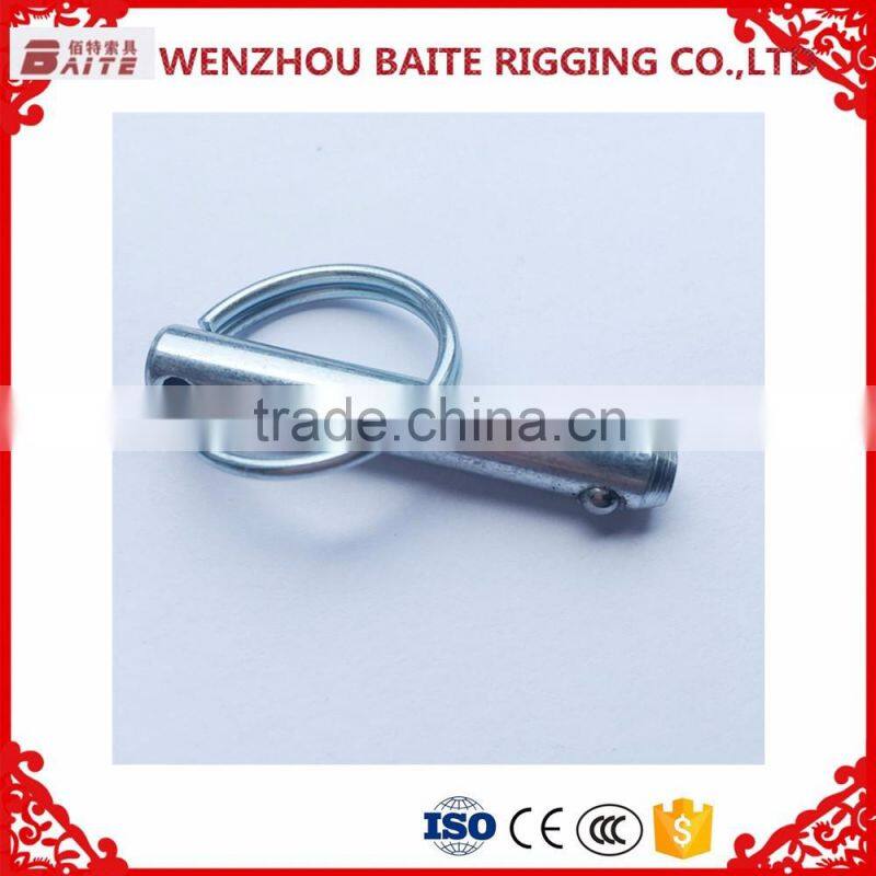 Cable tie China Manufacturer M8 Zinc plated Locking pin, hitch pin ,roldign-up pin ,clip single winded
