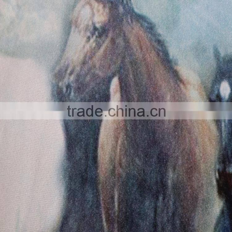 New fashion horse design printing cotton knit fabric for t shirt clothing