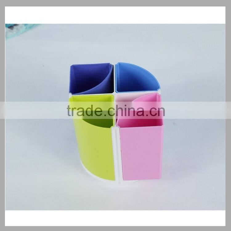 desktop storage decorative 4 hole plastic pen holder cheap pencil vase desktop pencil holders