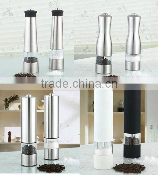 electronic stainless steel pepper mill or salt shaker