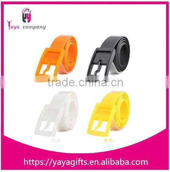 Candy colors ladies silicone rubber belts