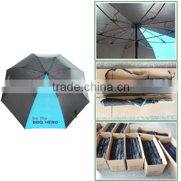 Double rib golf umbrella with logo
