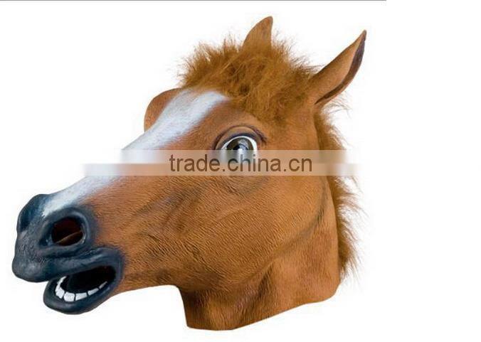 Halloween Crazy Mask Brown Horse Masquerade Party Cosplay Latex Mask For Any Party