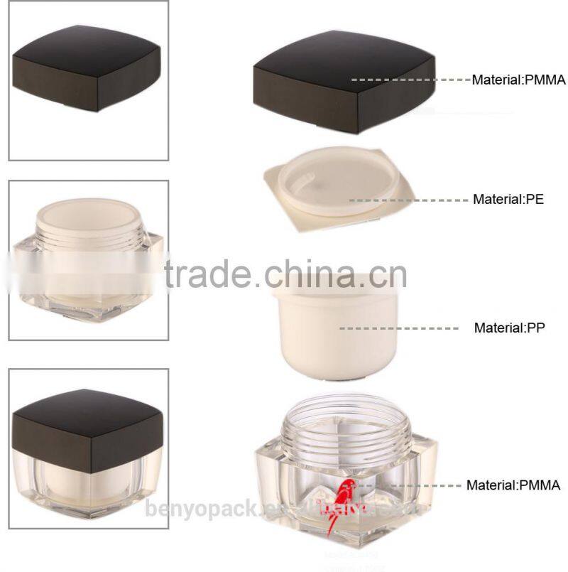 new design Benyo brand luxury acrylic jar for face cream beauty cream jar
