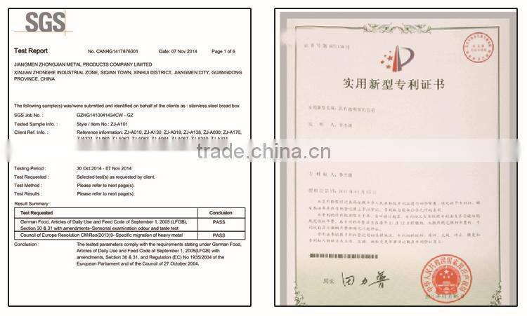 new style low cost durable high quality french stainless steel bread box