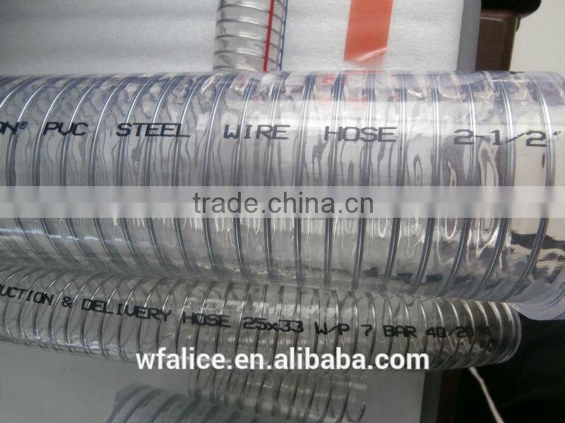Corrugated PVC spiral steel wire reinforced hose