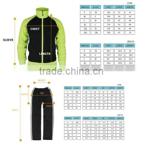 high quality sports wholesale track suits