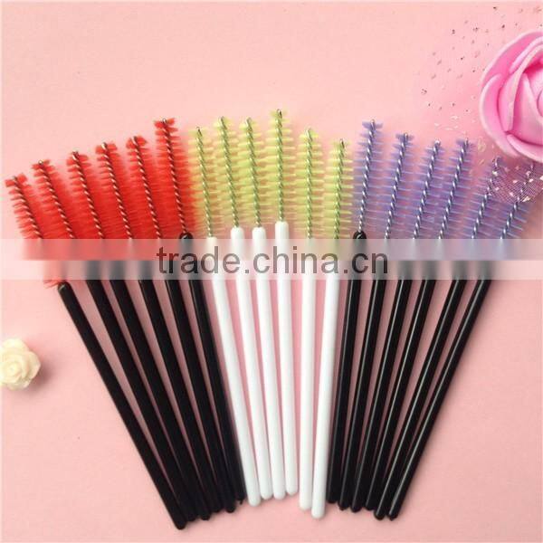 BLUEFRAG Eyelash Brush One-Off Disposable Synthetic Fiber Mascara Applicator Wand Brush Pink Rose Red Black 7 Colors 50 Pcs