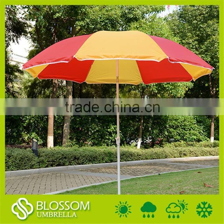 High quality 34inches big windproof polyester outdoor beach umbrella