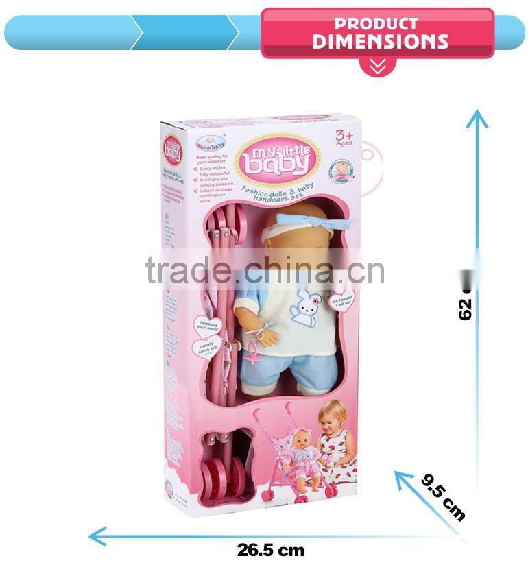 16 inch silicone baby born dolls new stroller toy kids with lowest price