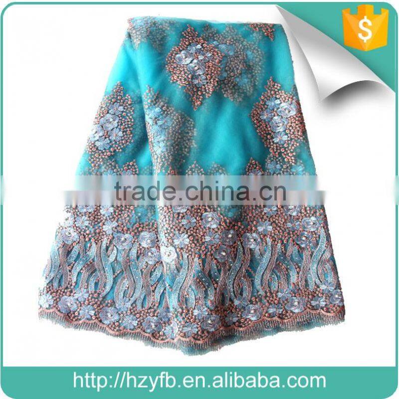 Most popular african french lace fabric Africa tulle French lace evening dress tulle lace fabric