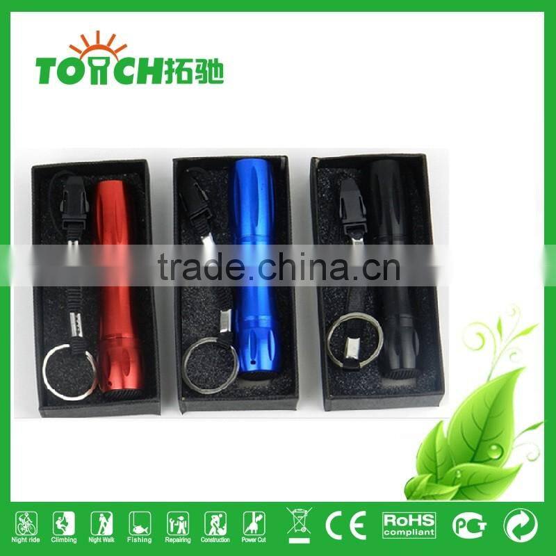 Factory Wholesale Mini Portable Aluminum Slim 1.5v AA Battery Torch Flashlight