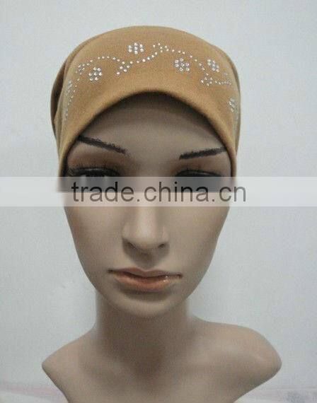 C035 tube underscarf with rhinestones,cotton underscarf and hats