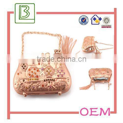Wholesale Copper Cosmetic Mirror Mini Handbag Shape