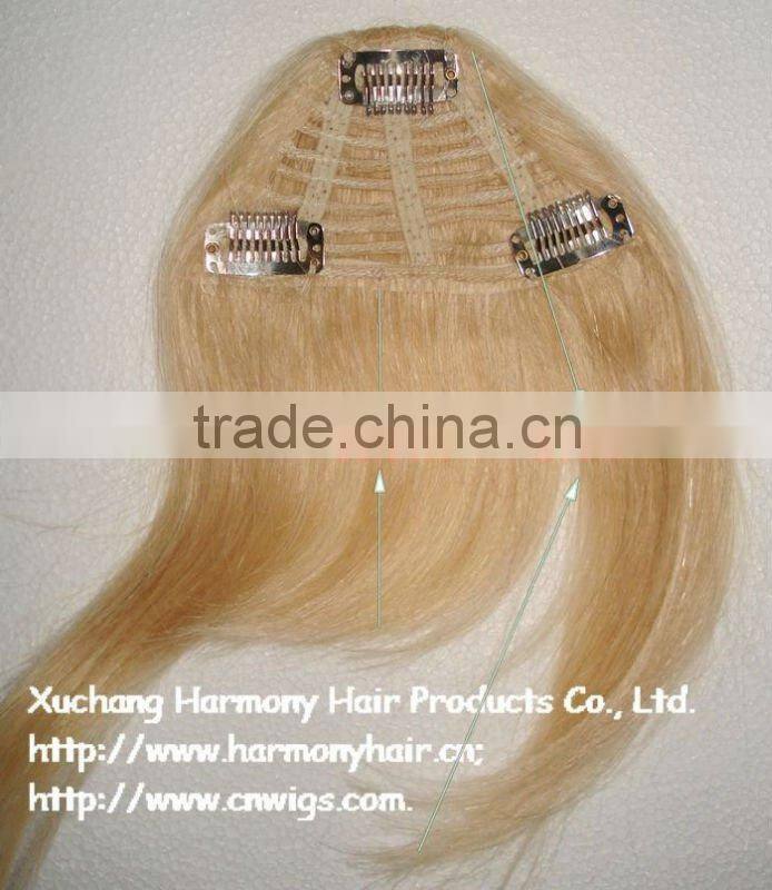 Quality clip-on human hair bang, more colors always on stock