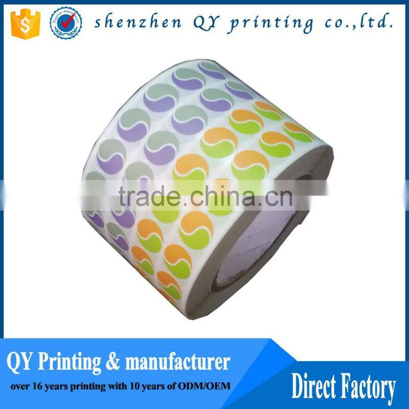 2016 high quality printing small vinyl sticker.laminated adhesive round labels