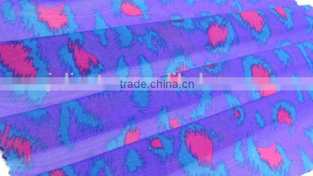 Blue red mesh Spandex nylon 4070 Elastic print Fabric used clothing