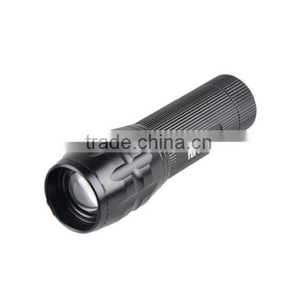 3W XPE Zoomable Ultra Bright Rechargeable Aluminium LED Torch Light Police Flashlight
