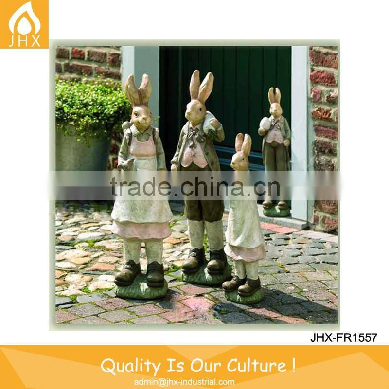 Big and Small Polyresin Chicken Plush Easter Bunny