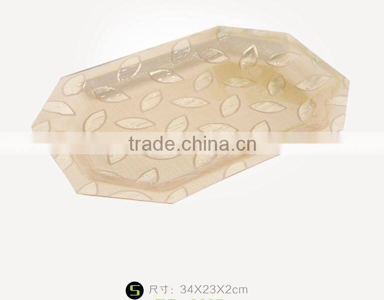 golden color flower shape cheap price plates, most popular fruit plate