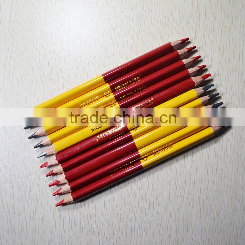 7" jumbo size high quality 5.0mm red and graphite lead special bi colored pencil