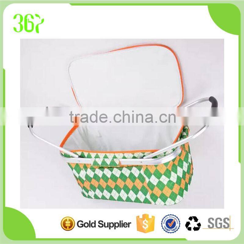 High quality Basket cooler bag picnic bag with PEVA