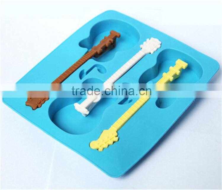 Guitar Shaped New Product Custom Silcone Fondant Mold Ice Cube Tray