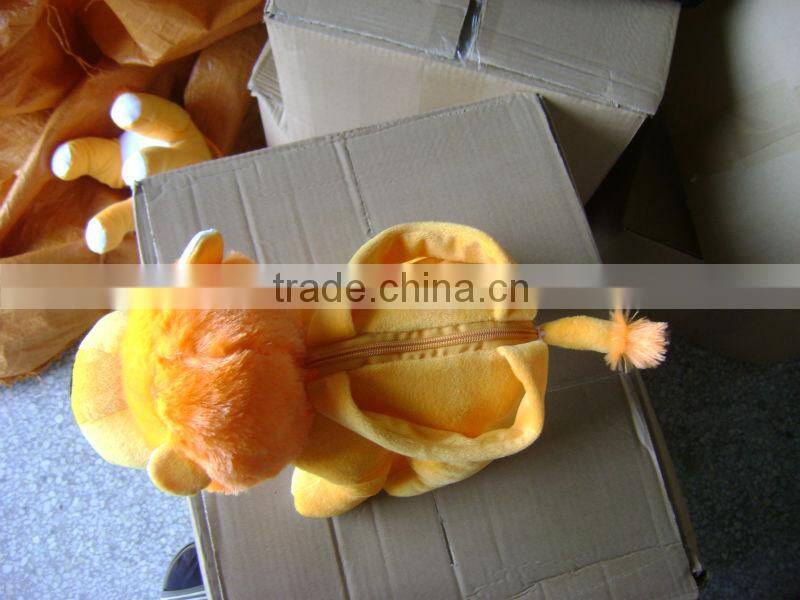 30cm promotional customzied stuffed plush frog animal shape handbag toy with handgrip