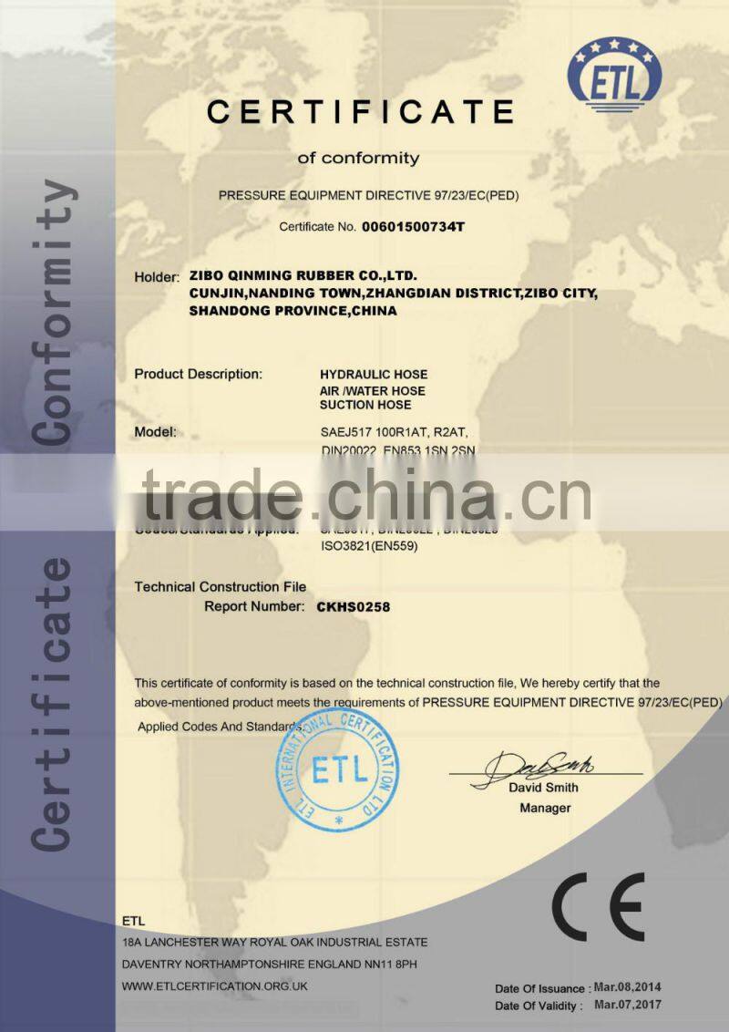 Rubber fuel/Oil hose 51mm*66mm WP20bar 50m length