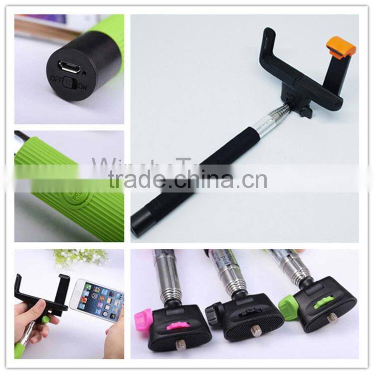 Wholesale alibaba extendable selfie stick with remote for smartphone