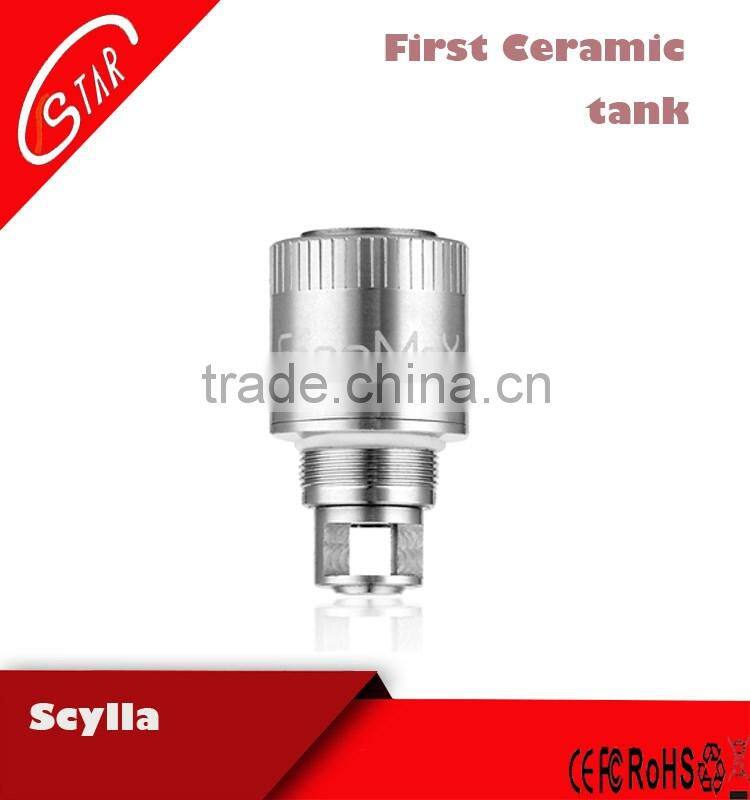 2015 Factory wholesale Scylla ceramic coil sub ohm tank for ecig
