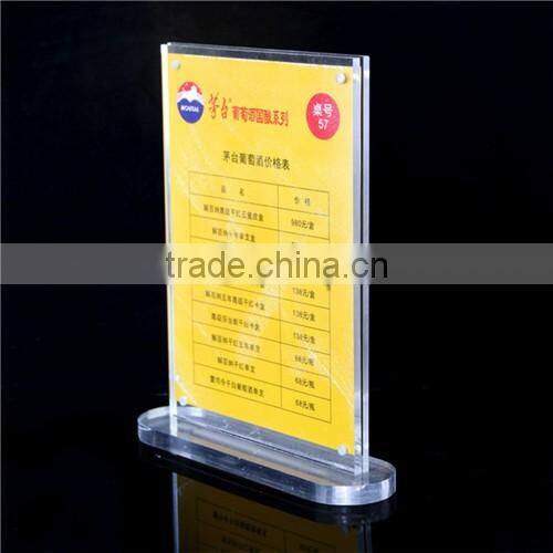 excellent T shaped acrylic menu stand/acrylic menu holder/a4 acrylic sign holder manufacturer