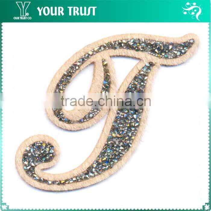 Hot Pink Metal Grommet U Iron-on Alphabet Letter Applique Patch