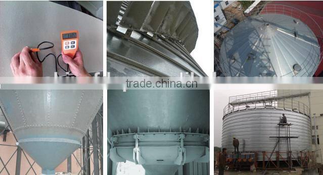 Galvanized hopper bottom corrugated grain silo