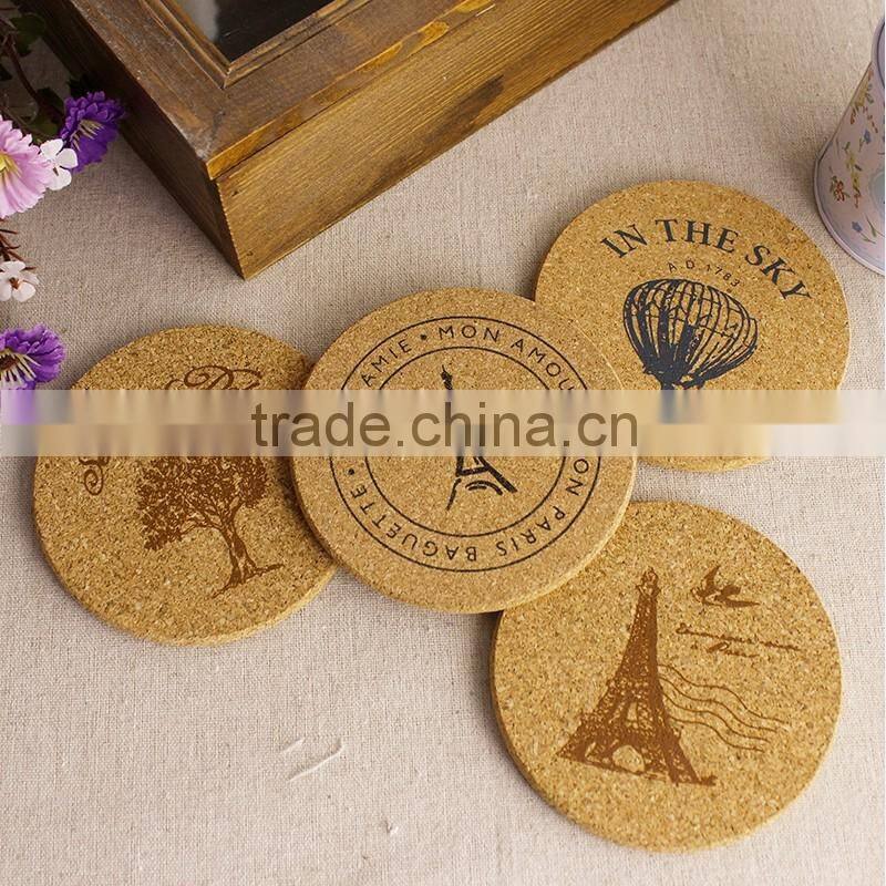 Christmas gifts wholesale cork tin coaster with customized logo printed