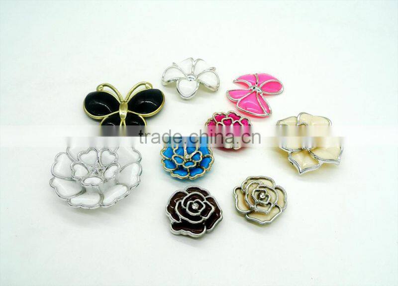 plastic flower charm butterfly multi layered acrylic jewel rhinestone DIY decoration craft fitting shoe jewelry making
