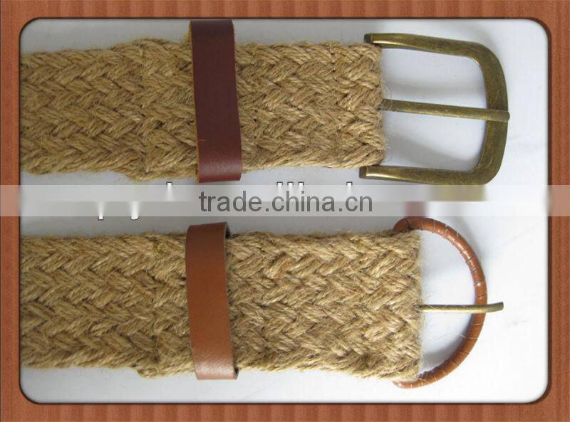 Fashion Rural Style Eco-friendly Hemp Braided Rope Belts For Men