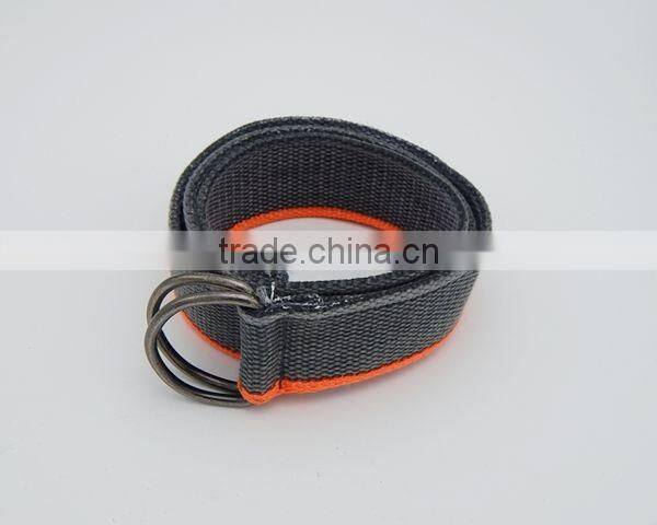Canvas belt ouble D-ring buckles knitted men belt multy-ply fabric cotton belt cheap price