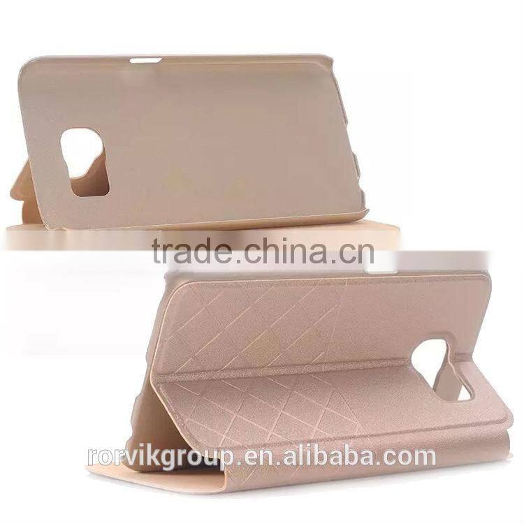 For samsung galaxy S6 window view PU leather case
