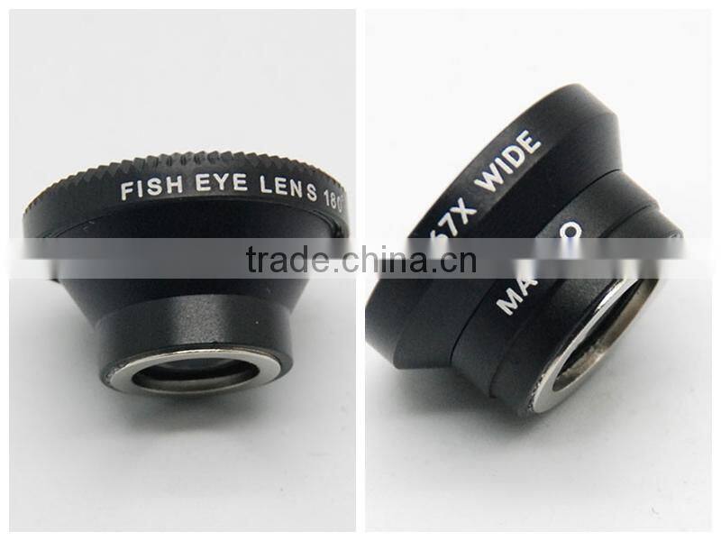 3 in 1 lens for iphone lens mobile phone lens fisheye+marco+wide general use