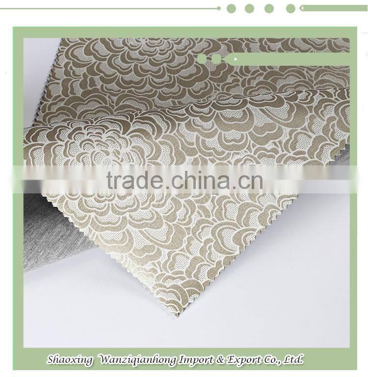 Shaoxing textile floral desigh foil gold scuba knit fabric