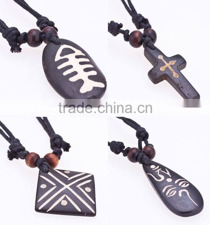 new hot custom fashion mens ox bone necklace pendant jewelry