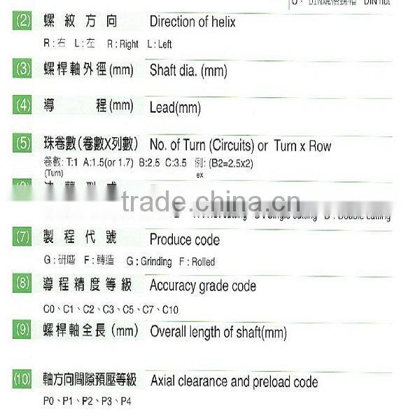 Ball bearing metric ball screw for lathe machine