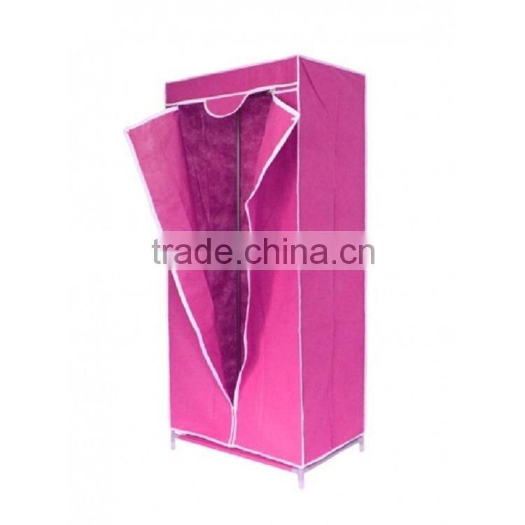 folding non-woven fabirc simple steel canvas wardrobe