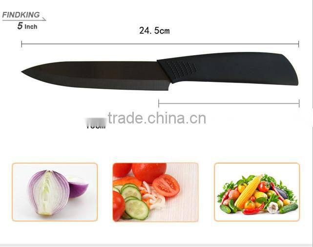 Top quality Gifts Zirconia black blade black handle 3" 4" 5" inch + Peeler + covers ceramic knife set kitchen fruit knife set