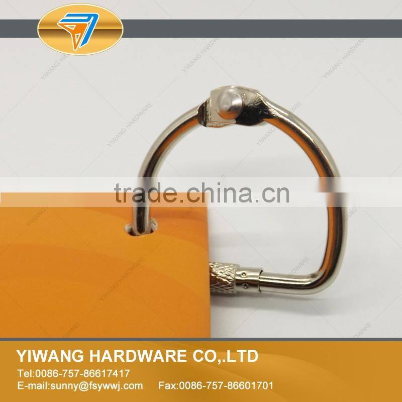 Factory direct sale high quality nickel D shape book ring with screw